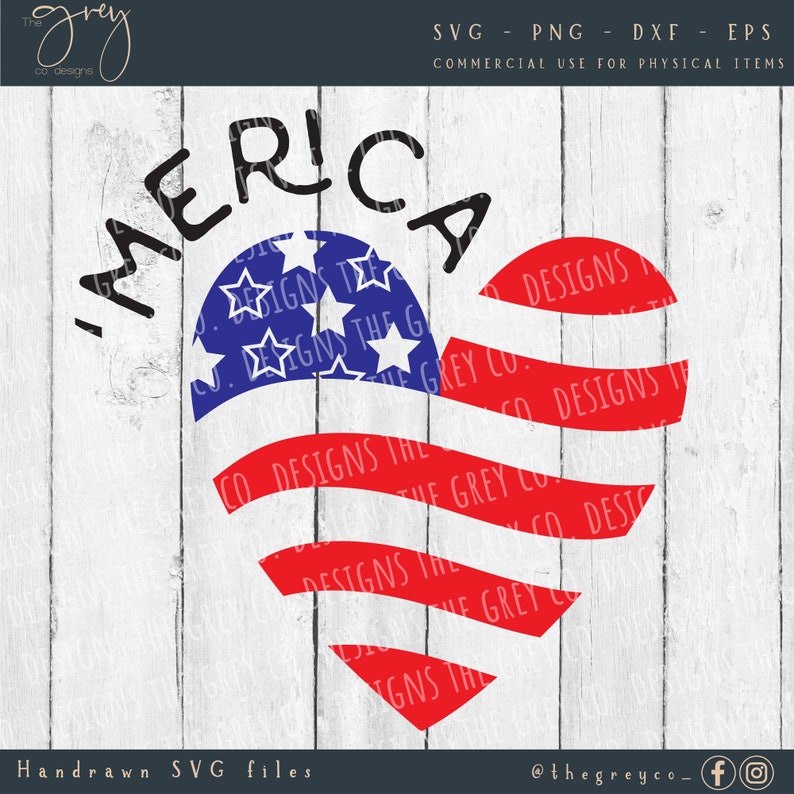 American Flag Heart SVG BUNDLE America Svg Patriotic Tshirt Svg File
