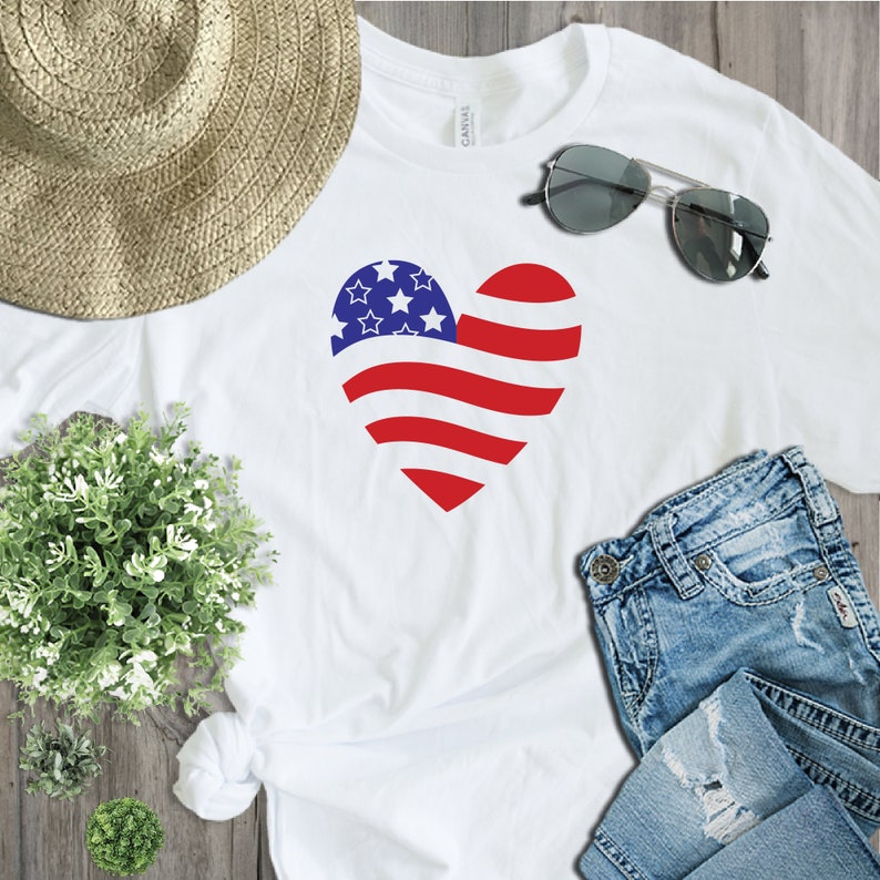 American Flag Heart SVG BUNDLE America Svg Patriotic Tshirt Svg File