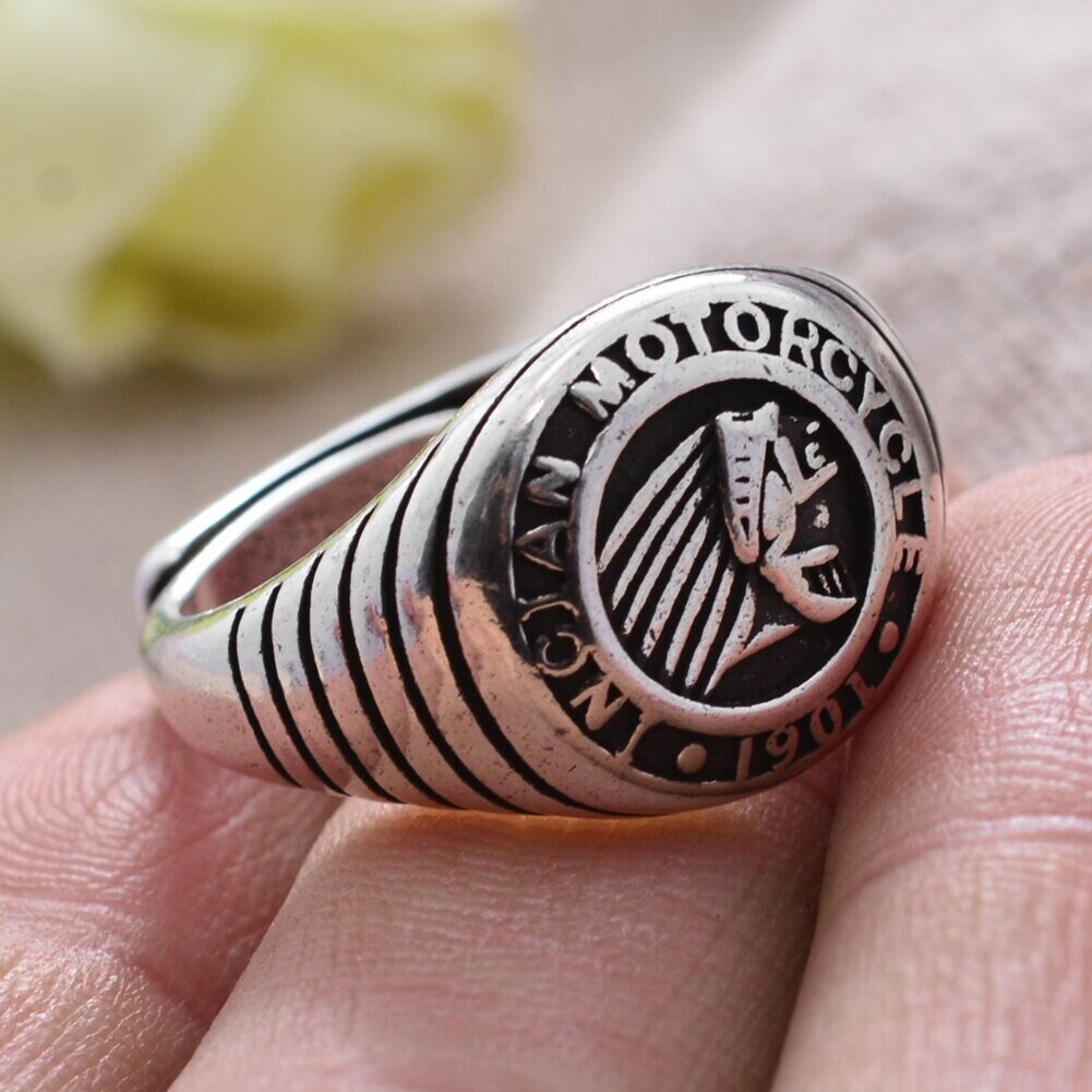 Indian Motorcycle Insignia Ring Silver Motorcycle Ring Etsy