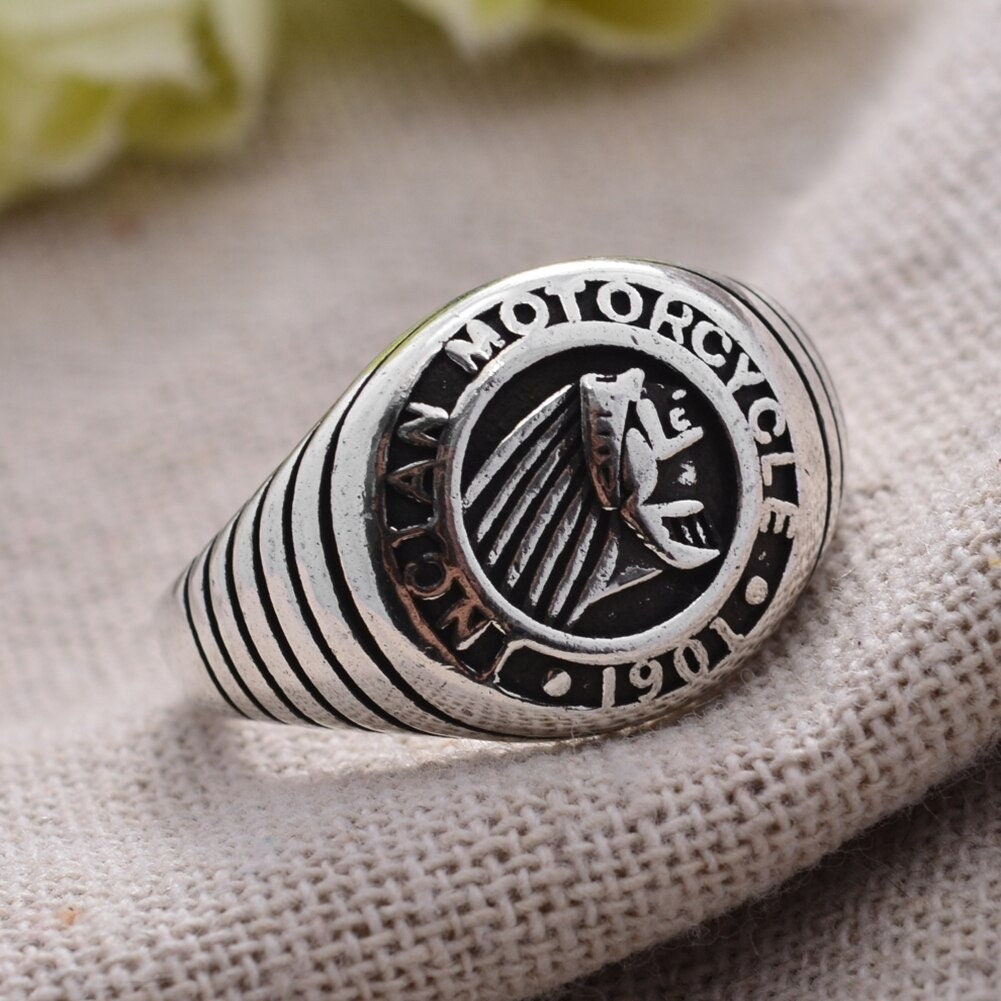 Indian Motorcycle Insignia Ring Silver Motorcycle Ring Etsy