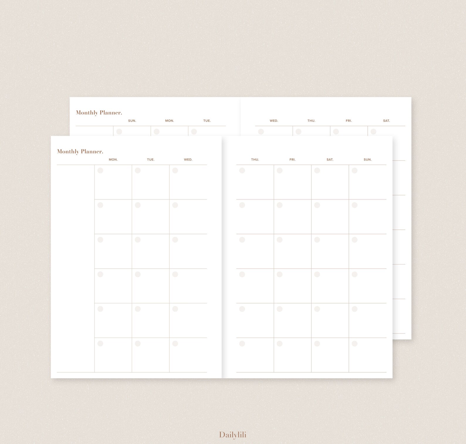 A5 PLANNER Planificateur mensuel non daté Imprimable Etsy