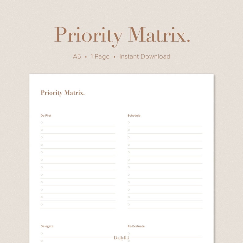 Task Priority Planner Project Planner Printable Priority To | Etsy