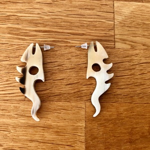 Horn Earrings, Stud Earring, Tribal Earrings with stainless steel pin