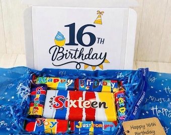 16th Birthday Gift, Chocolate Gift, Teenager, Personalised, Sixteen, Sweet 16, Novelty gift.