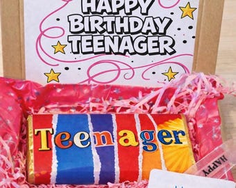Teenager Chocolate Bar, Wrapper, Personalised Chocolate Treats, Birthday Gift, Novelty Gift,