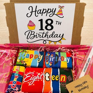 18th Chocolate Bar Gift, Personalised Eighteen Chocolate ,  chocolate wrapper, gift for 18th,
