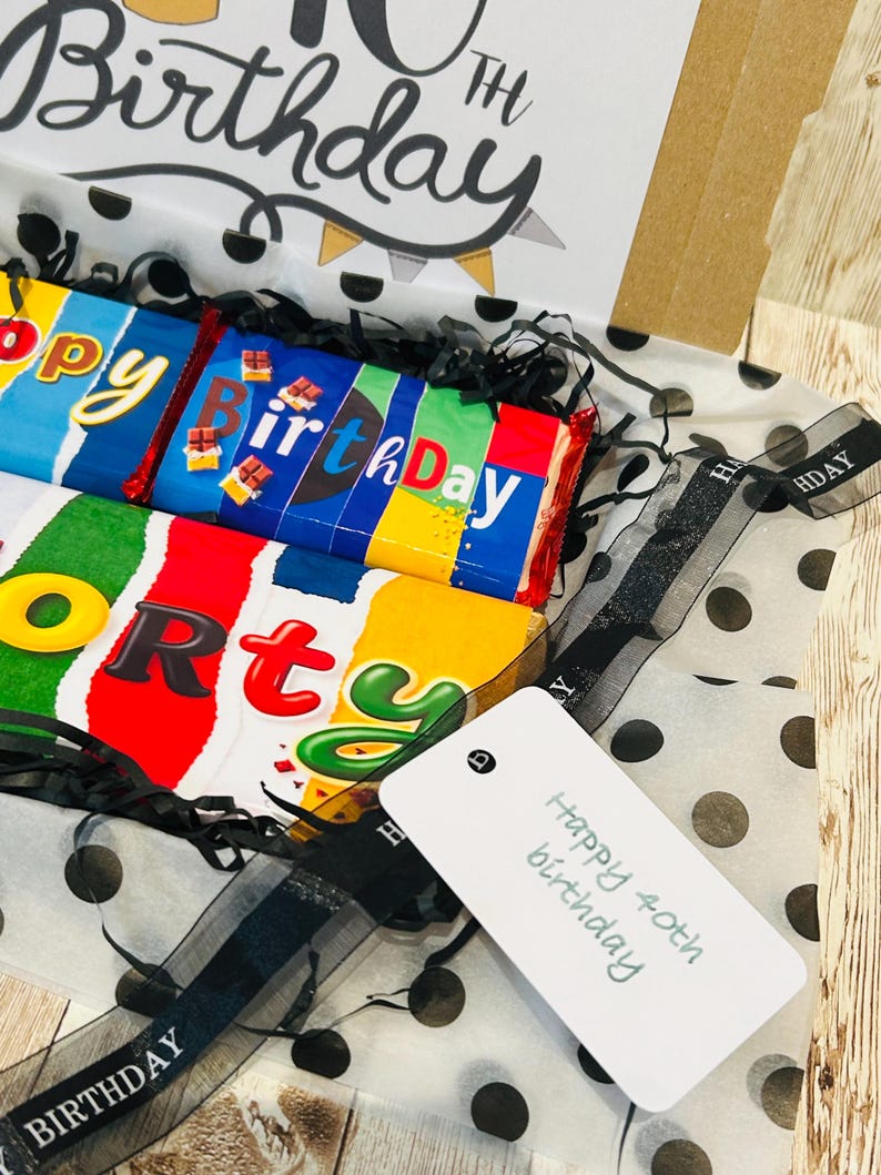 40th Birthday Gift, Chocolate Bar gift, Milestone Birthday, forty, fortieth, Novelty Selection Box image 10