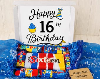 16th Birthday Gift, Chocolate Gift, Teenager, Personalised, Sixteen, Sweet 16, Novelty gift.