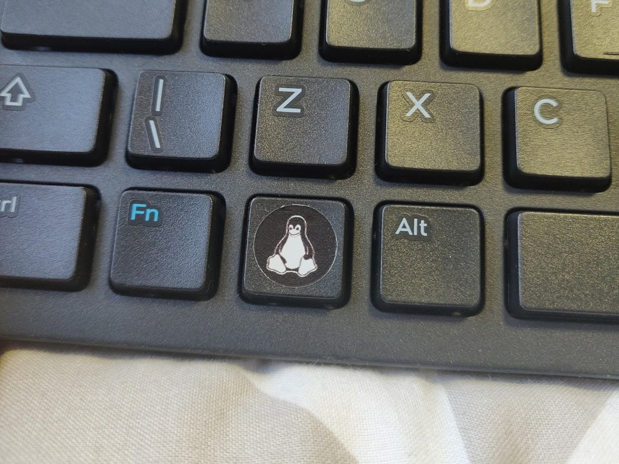Round Keyboard Overlay Stickers X3 Decal for Linux Tux Ubuntu Debian