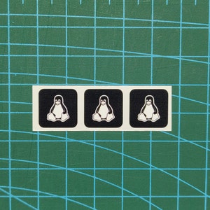 Keyboard Overlay Stickers x3 Decal for Linux Tux Ubuntu Debian Fedora Arch Elementary OS OpenSUSE Linux Tux Penguin