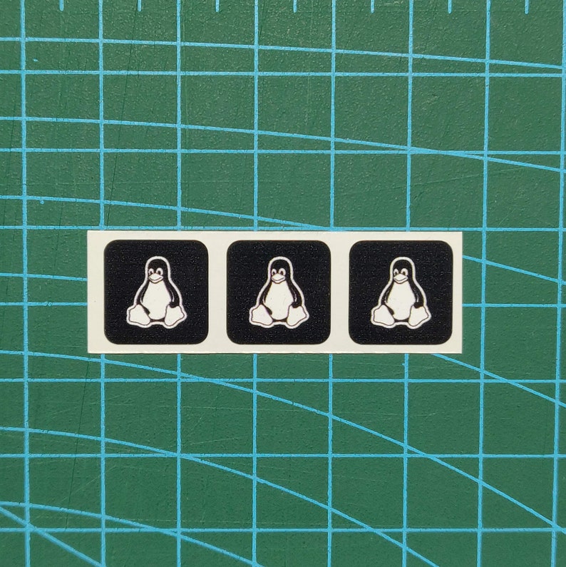 Keyboard Overlay Stickers x3 Decal for Linux Tux Ubuntu Debian Fedora Arch Elementary OS OpenSUSE Linux Tux Penguin