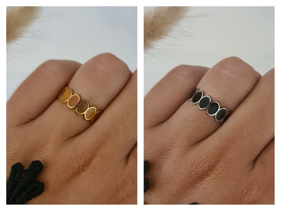 Bague femme Ajustable doré ou argenté en acier inoxydable - Etsy France