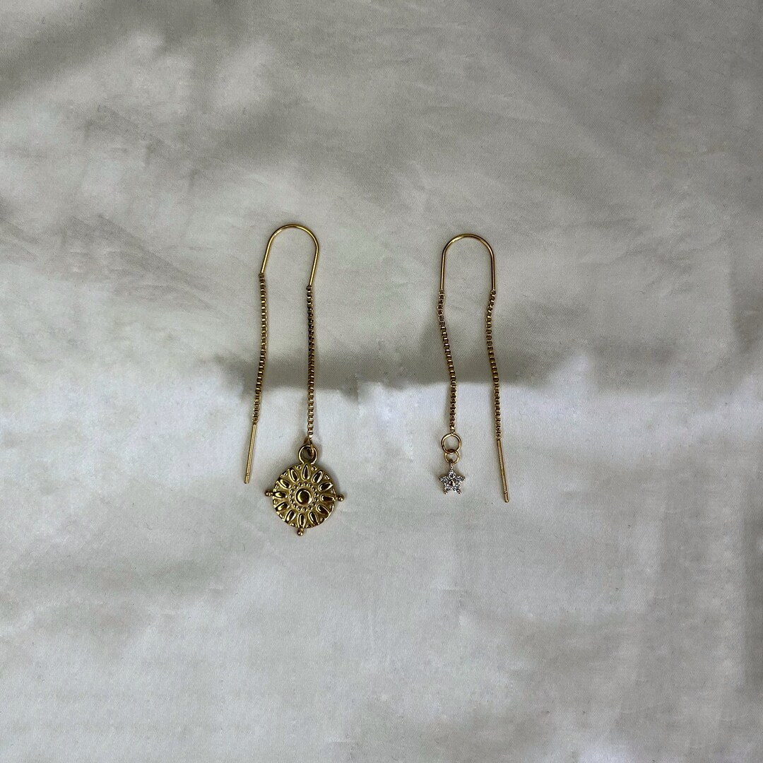 Earring Through Chain Mesh in Gold Stainless Steel Loop Through Chain ...