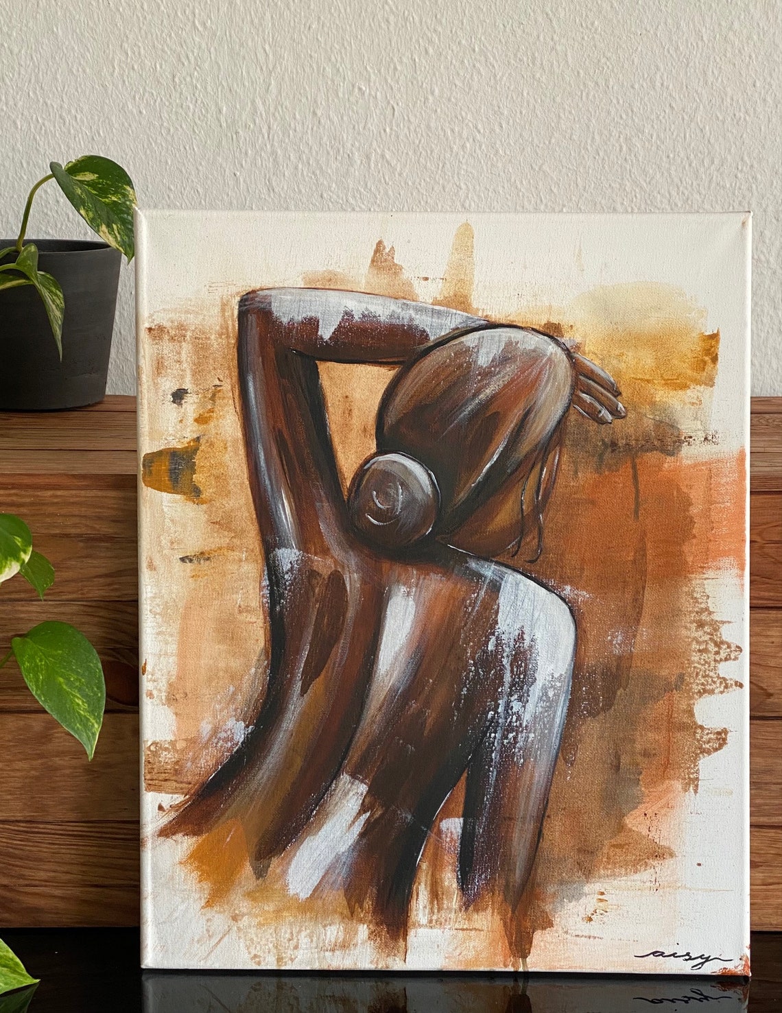 Suffering Abstract acrylic painting on canvas 40x50 | Etsy