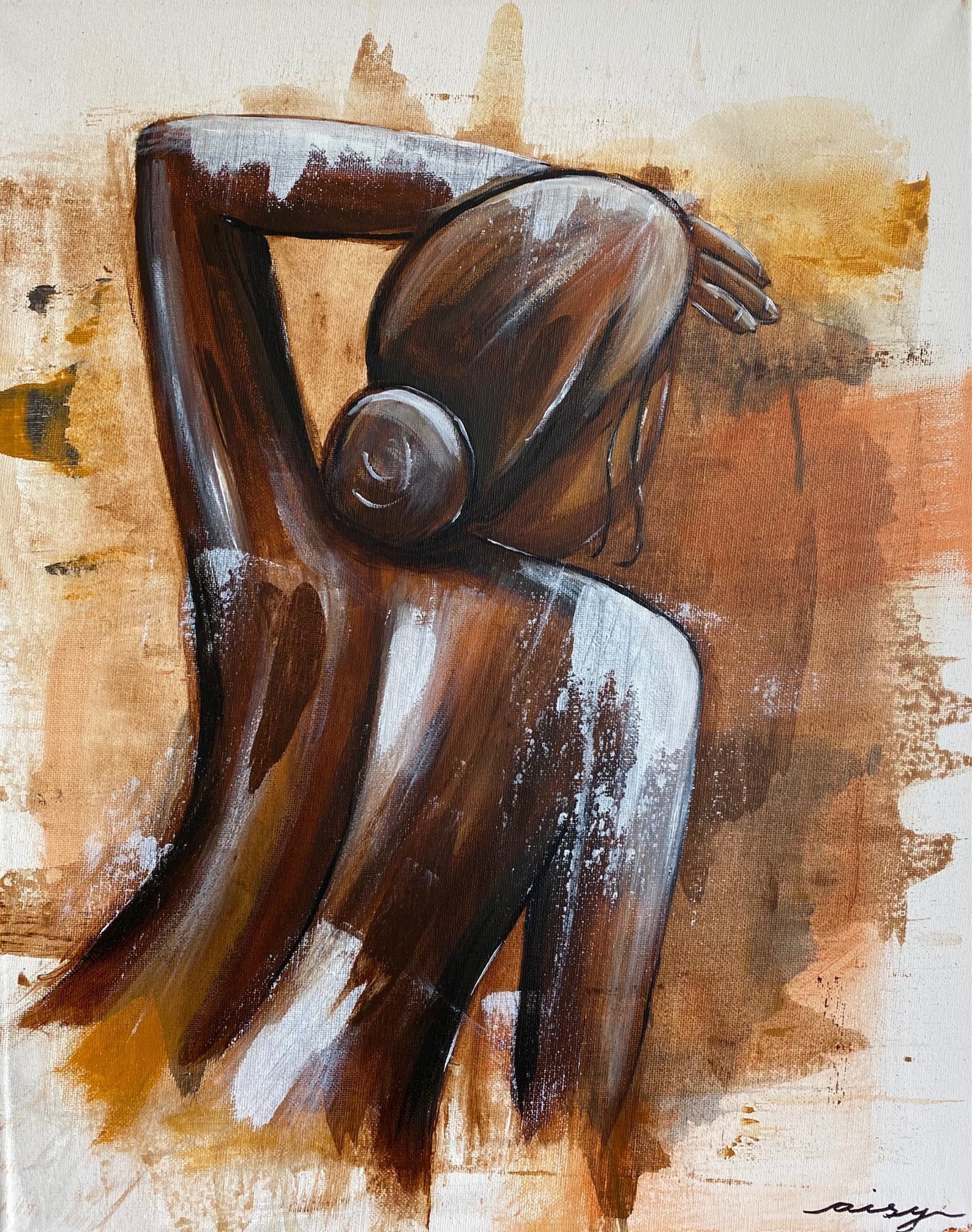 Suffering Abstract acrylic painting on canvas 40x50 | Etsy