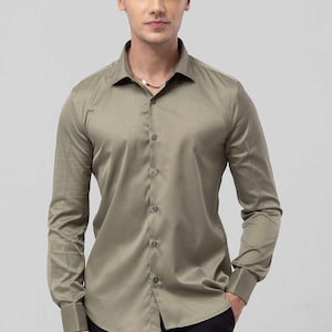 Men&#39;s Long Sleeve Shirt – Wrinkle-Resistant Business Dress Shirt. High-End Professional Casual Suit White Shirt