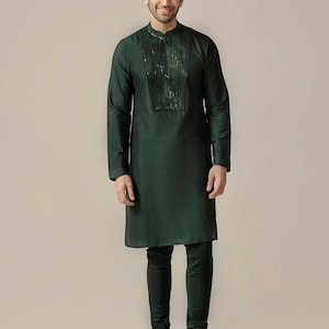 Men&#39;s kurta Handmade Kurta Men Indian Traditional Kurta For Men&#39;s 100% Cotton Kurta Solid BLack Kurta Wedding Kurta Stylish only kurta