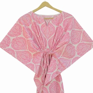 Cotton Kaftan, Indian Floral Kaftan, Long Caftan,Dress For to be Moms, Beach Cover up, Sleepwear, Indian Kaftan, Maxi Dress,Bikini Cover Up