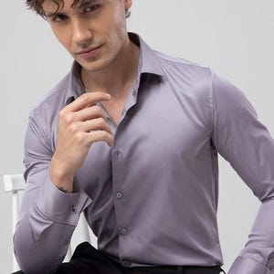 Men&#39;s Long Sleeve Shirt – Wrinkle-Resistant Business Dress Shirt. High-End Professional Casual Suit White Shirt.