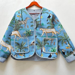 Indian Handmade Hand Block Quilted Jacket, Coats , New Style, Boho Cotton Jacket