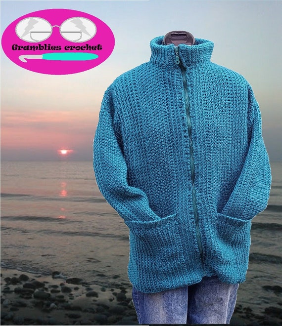 crochet KNIT zip cardigan NKNIT