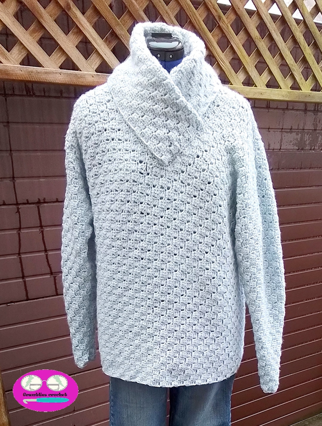 C2C Shawl Collar Jumper Etsy