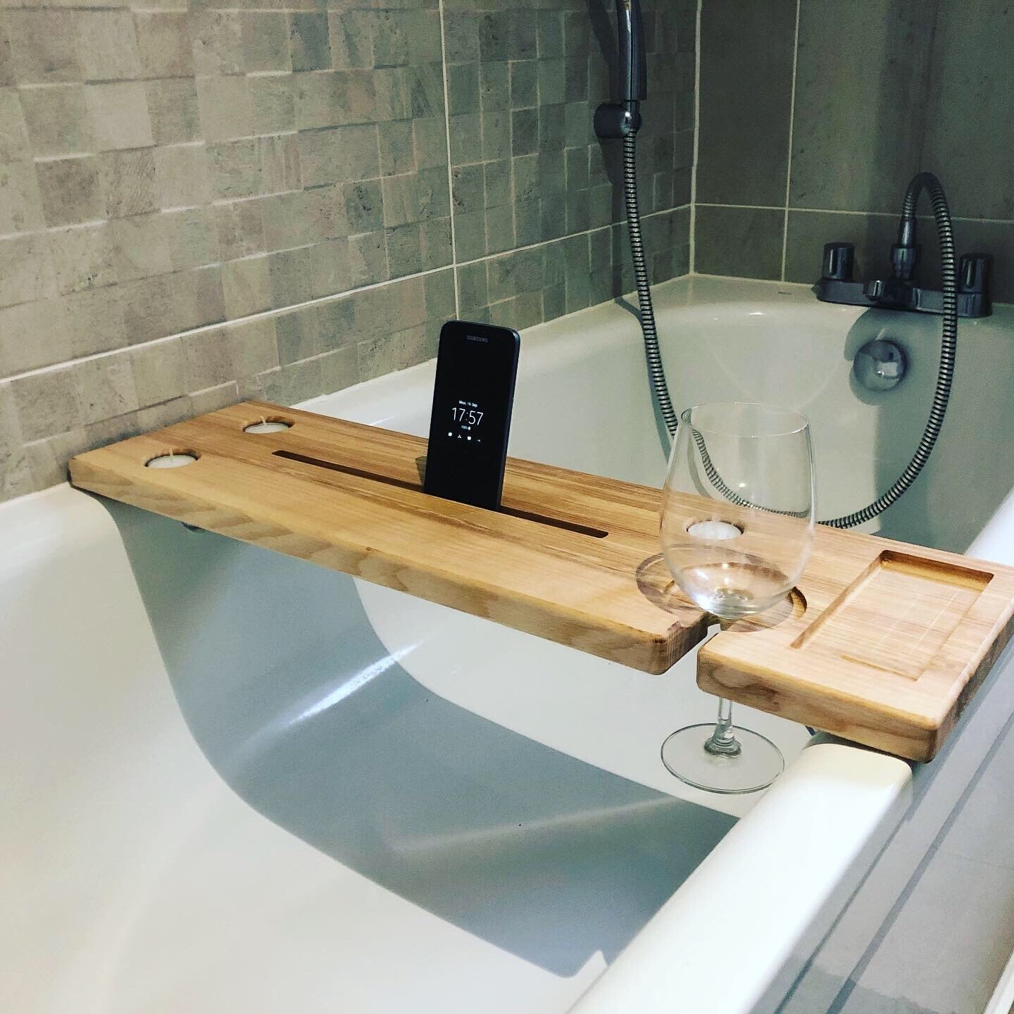 Solid Wood Bath Board Bath Shelf Ipad drink shelf Etsy