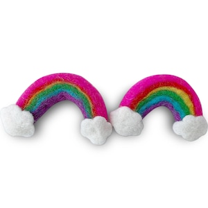 Wool Handmade Felt RAINBOWS | Birthday Décor | DIY Felt Garland Rainbow | Home Décor| Kid&#39;s Bedroom~ Classroom~ 100% Natural Wool~ Pack of 4