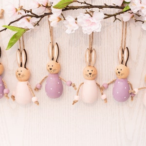 Rabbit figure Easter Easter bunny Easter decoration Easter decoration decoration decorative figure decorative rabbit wooden rabbit Easter decoration pendant hanger Easter bush