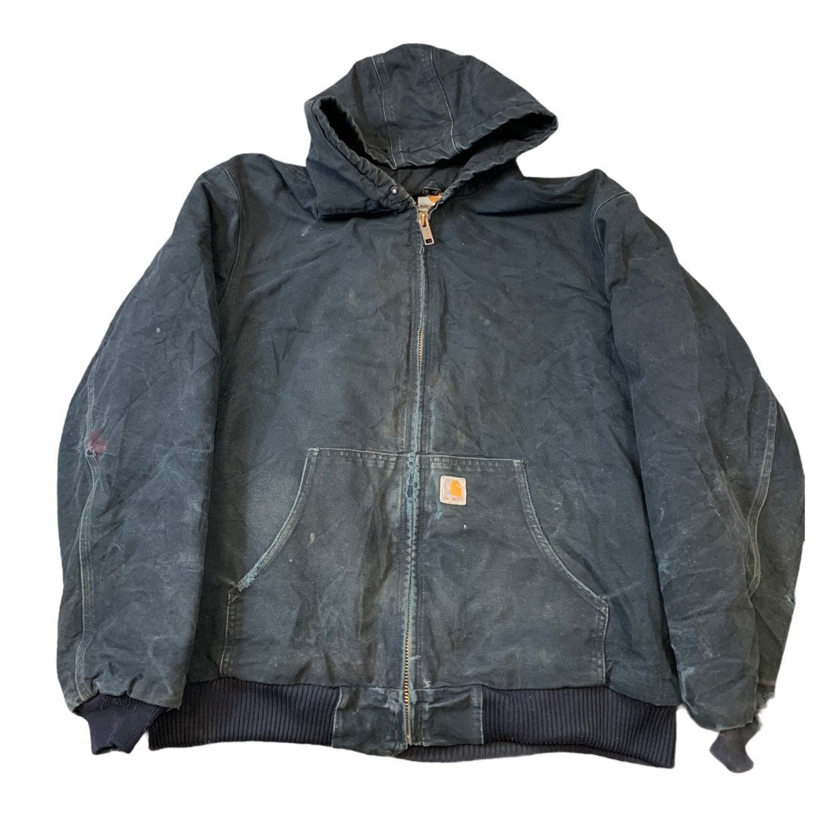 Vintage 90s Distressed Carhartt Hooded Jacket/ Workwear/ XL | Etsy