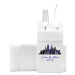Custom printed Napkin, Perfect Size Linen-Like Handmade Disposable, Pocket wedding napkins for reception or Events , personalized Birthday