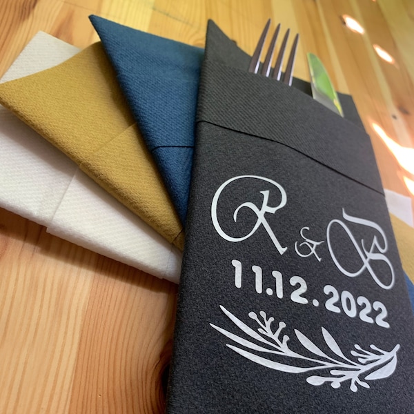 Personalized Airlaid Napkin, Perfect Size Linen-Like Handmade Disposable, Pocket wedding napkins for reception or Events