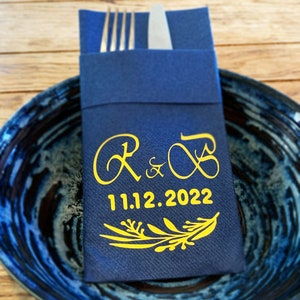 Personalized Airlaid Napkin, Perfect Size Linen-Like Handmade Disposable, Pocket wedding napkins for reception or Events