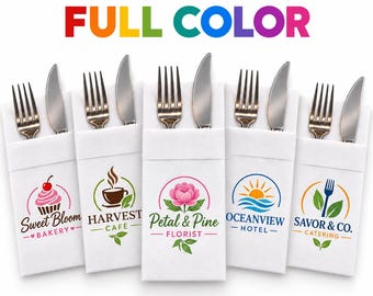 Custom Logo Airlaid Napkins, Personalized Business Logo Napkins, Linen Feel Disposable Dinner Napkins, Wedding and Event, 30 Count