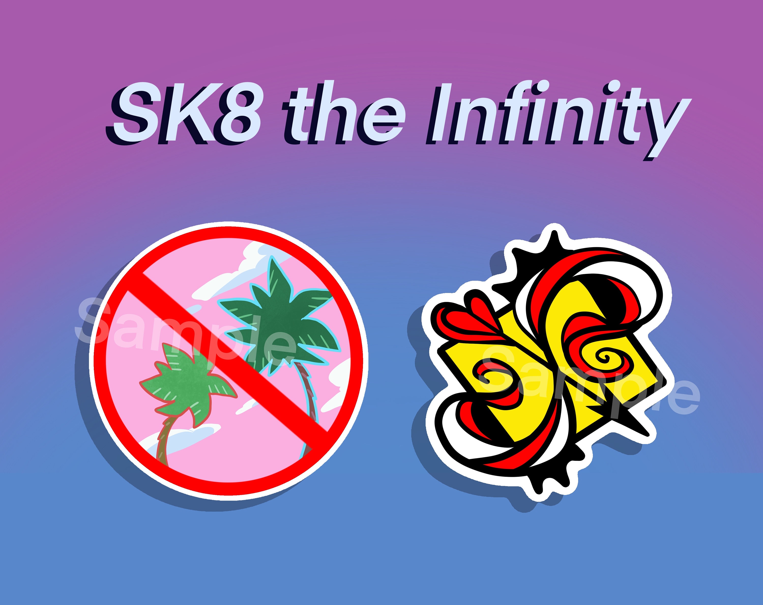 SK8 THE INFINITY Palm Tree meme & SLogo Stickers Smudge and Etsy