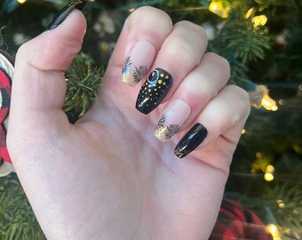 Press on Nails|New Year’s Nails|Winter Nails|Christmas Nails|Fall Nails|Press Ons|Fake Nails|Gel Nails|Xmas Gift|New Year’s|Nails