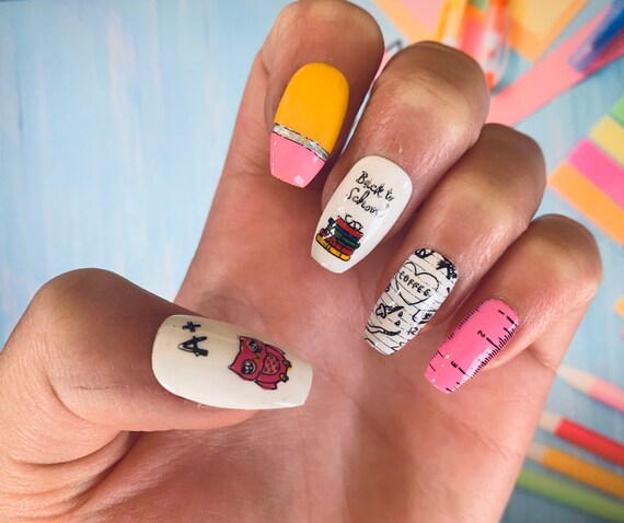 20 Fun Back-to-School Nails for 2021- Nail Art Ideas for Teachers and  Parents