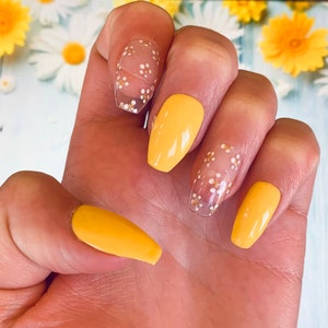 Press-On NailsDaisy Nails|Yellow Nails|Flower Nails|Floral Nails|Summer Nails|Spring Nails|Gel Nails|Press-Ons|Fake Nails
