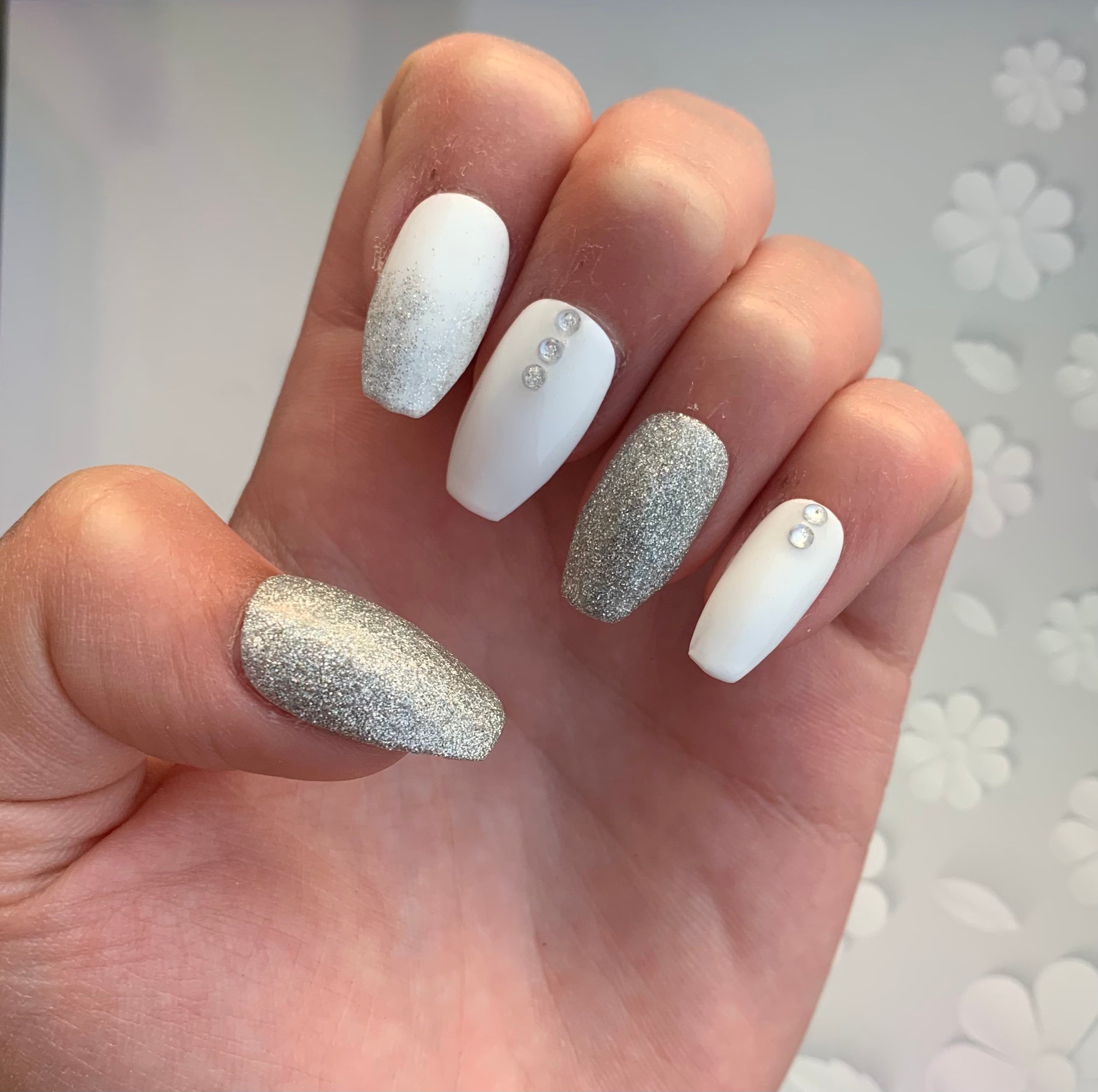 Silver Wedding Nails - Etsy