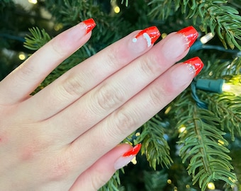 Press on Nails|Christmas Nails|Winter Nails|Santa|Santa Nails|Fake Nails|Press Ons|Gel Nails|Christmas|Winter|Christmas Gifts Women/Men