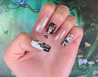 Press-On Nails|Fairy Nails|Magical Nails|Spring Nails|Summer Nails|Glitter Nails|Fairy tale Nails|Magic Nails|Long Nails|Nails