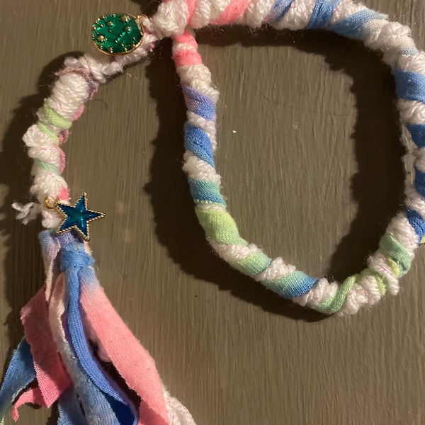 Hair wrap, white and neon with charms!