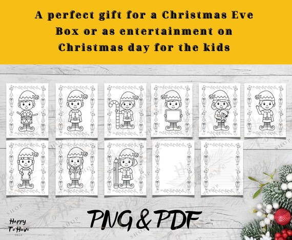 Cute Elf Coloring Pages for Kids Christmas Activity Pages 11