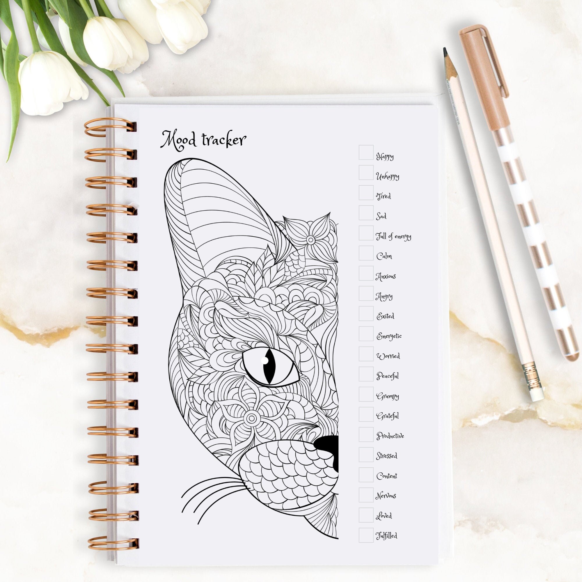 Daily Mood Tracker Printable Junk Journal Kit Self Care - Etsy