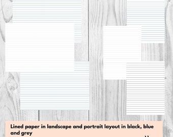 paper with dotted lines for writing Digital Download Writing Paper, Journal Template, Journal Notebook Printable, Dot Grid, Landscape Lined Junk Journal Kit PDF