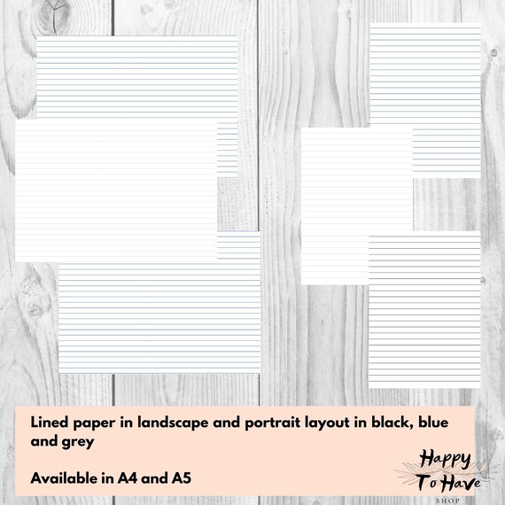 digital download writing paper journal template journal etsy