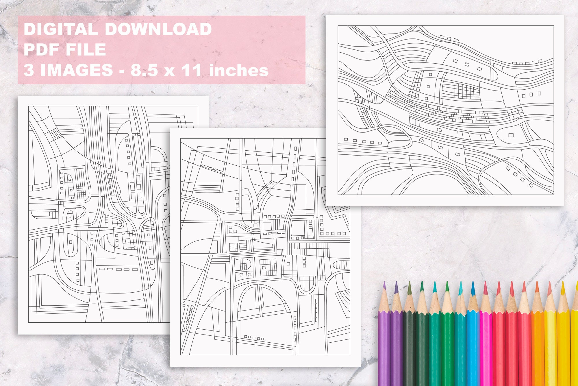 Geometric Coloring Pages 3 Designs Instant Download PDF | Etsy