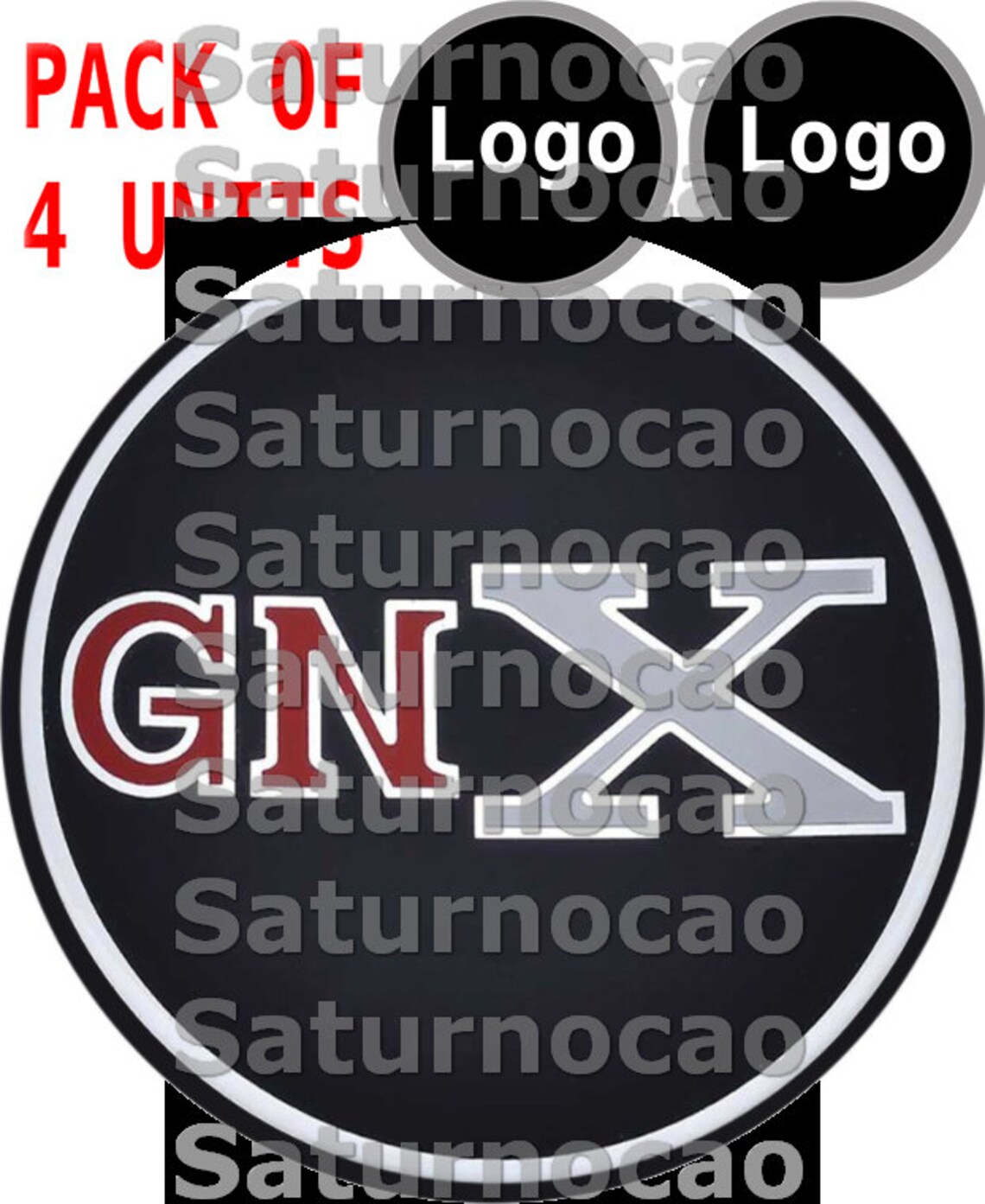 4 unidades BUICK GNX Metal Stickers Wheel Center Caps Etsy