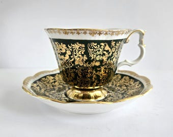 Royal Albert Green Buckingham Series Teacup and Saucer Set, Made in England