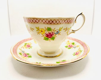 Royal Albert 'Trellis Series' roze theekop en schotel